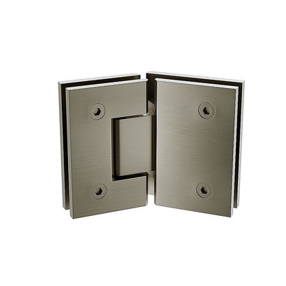 100cm Frameless Diamond Shower Screen - Gunmetal U-Brackets, Brass Hinges & Square Double Pull Handle V63-912391