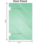 90cm Frameless Diamond Shower Screen with Channels and Brass Hinges - Gold V63-912561