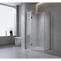 100cm Frameless Diamond Shower Screen – Channels with Brass Hinges in Gold, Square Knob Handle