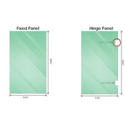 100cm Frameless Diamond Shower Screen – Channels with Brass Hinges in Gold, Square Knob Handle