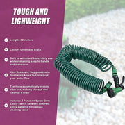 30M Garden Hose Heavy-Duty Coiled Spiral Car Washing Cleaning Water Hose Garden V63-912781