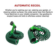 30M Garden Hose Heavy-Duty Coiled Spiral Car Washing Cleaning Water Hose Garden V63-912781