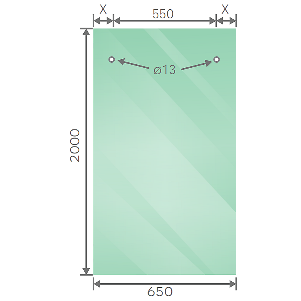 130cm Frameless Glass Sliding Shower Door - With White Rail and U-Brackets for Modern Bathrooms V63-913241