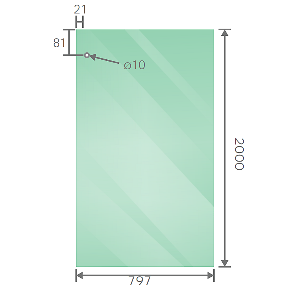 130x80cm Frameless Glass Sliding Corner Shower - With Black Rail and U-Brackets for Contemporary Bathrooms V63-913711