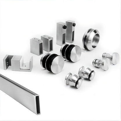 120x80cm Frameless Glass Sliding Corner Shower - With Nickel Rail and Wall Channel for Contemporary Bathrooms V63-914921