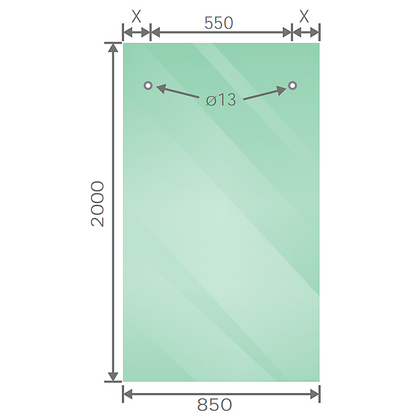 160x80cm Frameless Glass Sliding Corner Shower - With Nickel Rail and U-Brackets for Contemporary Bathrooms V63-915151