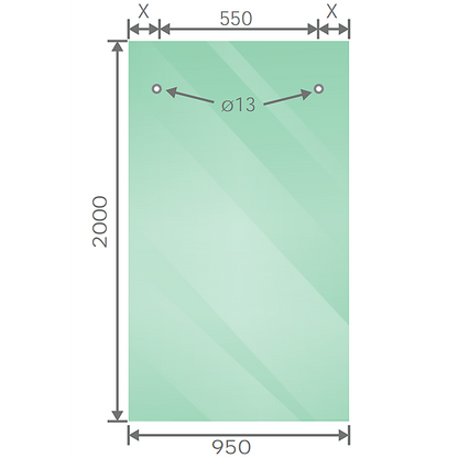 180x90cm Frameless Glass Sliding Corner Shower - With Nickel Rail and U-Brackets for Contemporary Bathrooms V63-915291