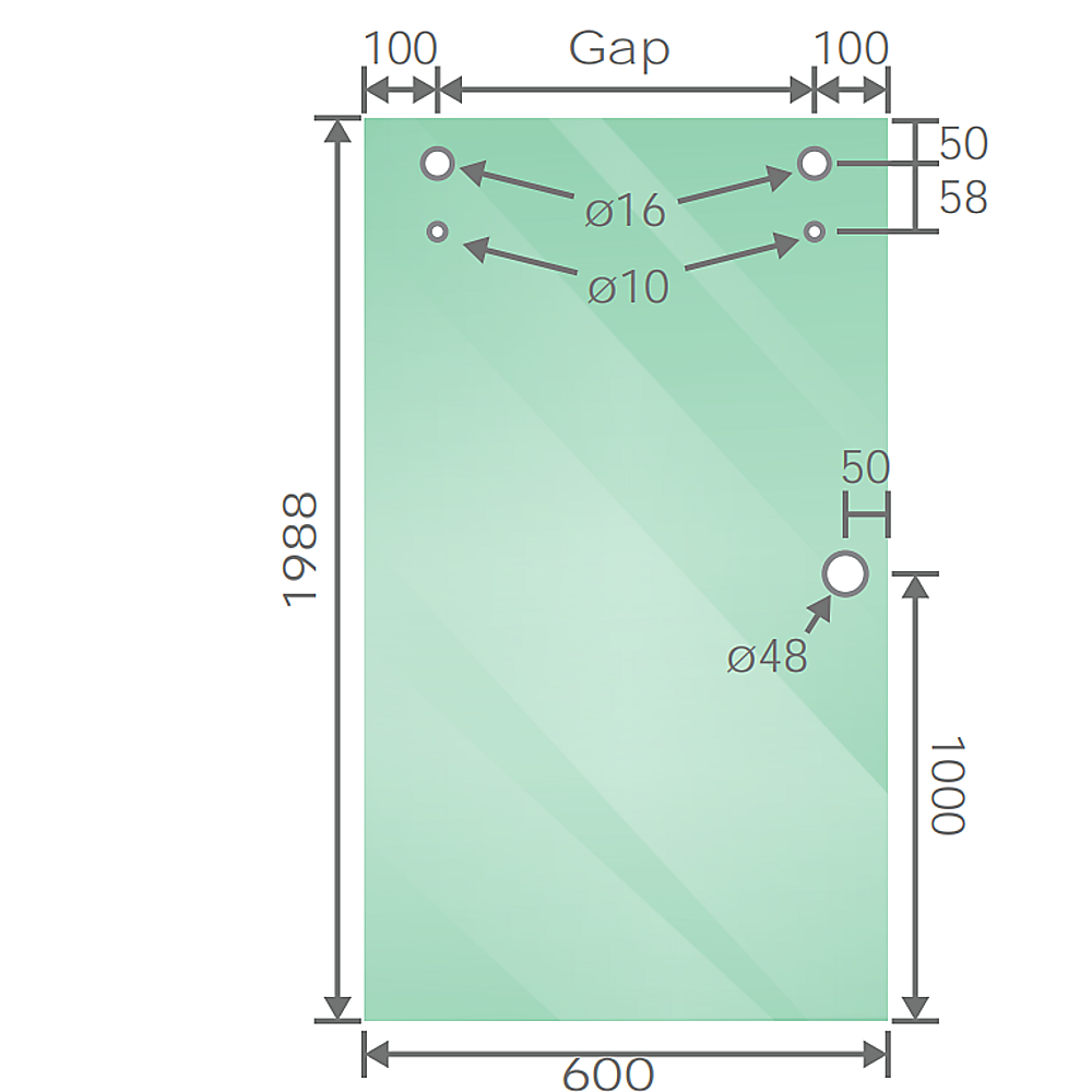 120x100cm Frameless Glass Sliding Corner Shower - With Gunmetal Rail and Wall Channel for Contemporary V63-915381