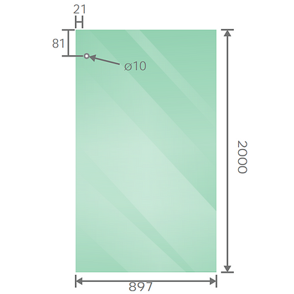 160x100cm Frameless Glass Sliding Corner Shower - With Gunmetal Rail and U-Brackets for Contemporary Bathrooms V63-915611
