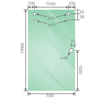 130x90cm Frameless Glass Sliding Corner Shower - With Chrome Rail and U-Brackets for Contemporary Bathrooms V63-915831
