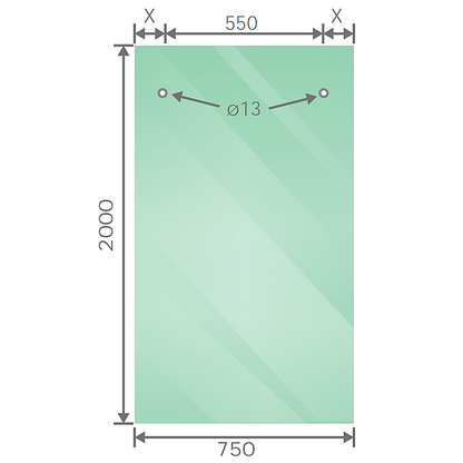 140x100cm Frameless Glass Sliding Corner Shower - With Chrome Rail and U-Brackets for Contemporary Bathrooms V63-915911