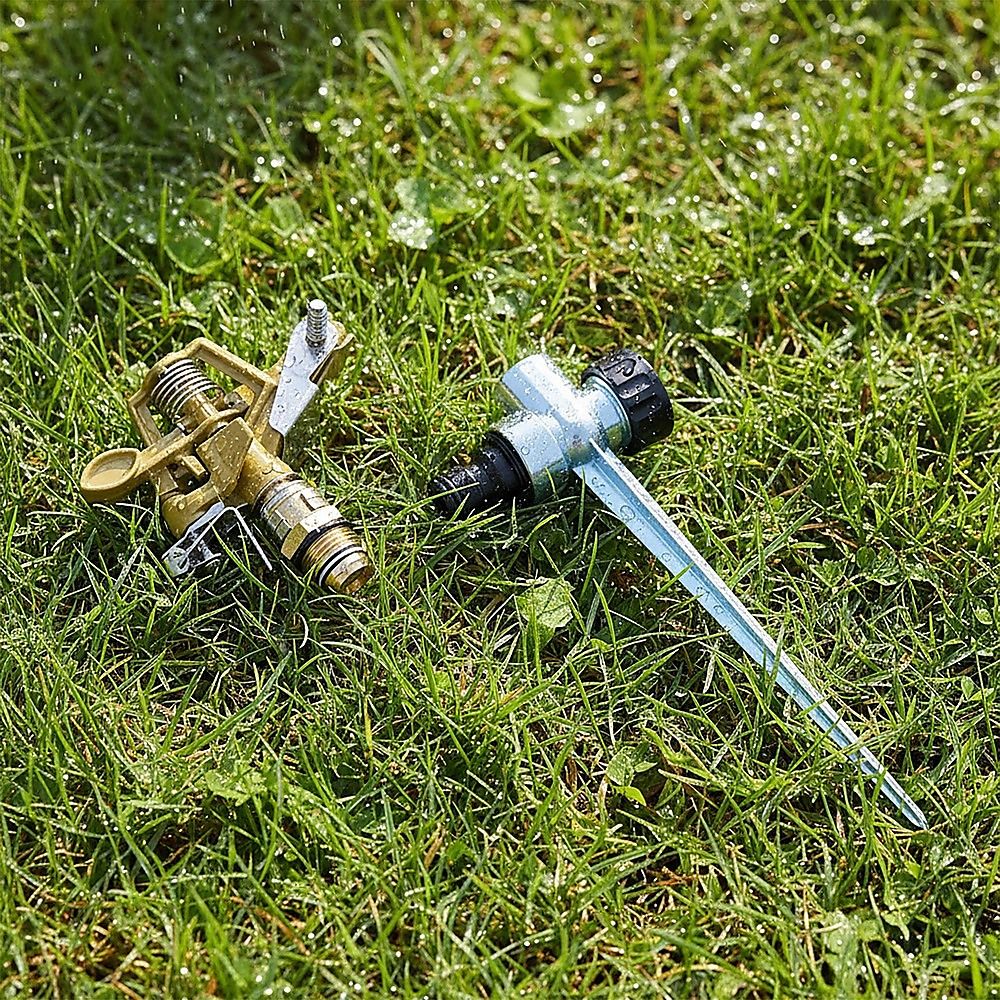 Easy to Install Irrigation Sprinkler 360 Degree Rotating Sprinkler Gun Zinc Alloy Adjustable Rocker Sprinkler V63-916181