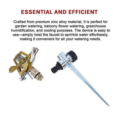 Easy to Install Irrigation Sprinkler 360 Degree Rotating Sprinkler Gun Zinc Alloy Adjustable Rocker Sprinkler V63-916181