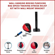 Wall Hanging Boxing Punching Bag Speed Training Stress Relief Kit with Wall Mount Bracket V63-916201