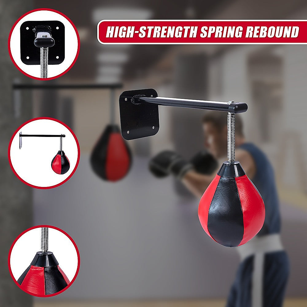 Wall Hanging Boxing Punching Bag Speed Training Stress Relief Kit with Wall Mount Bracket V63-916201