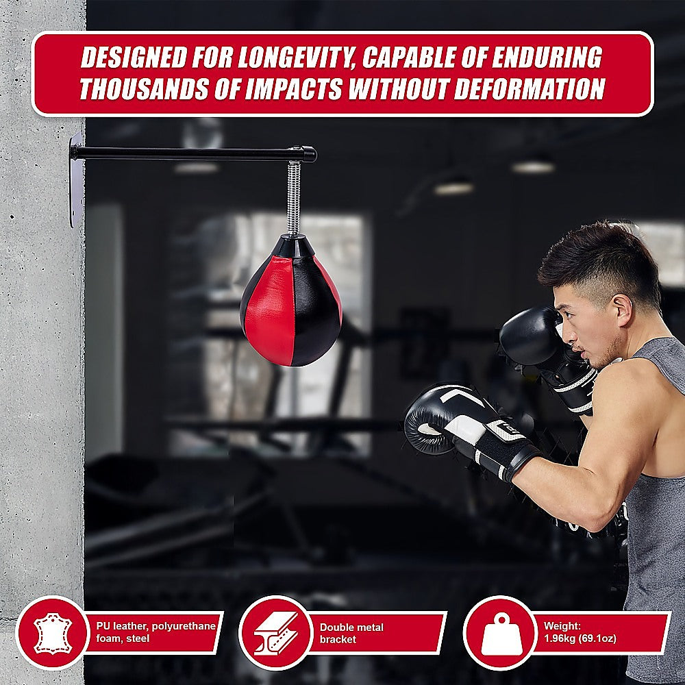 Wall Hanging Boxing Punching Bag Speed Training Stress Relief Kit with Wall Mount Bracket V63-916201