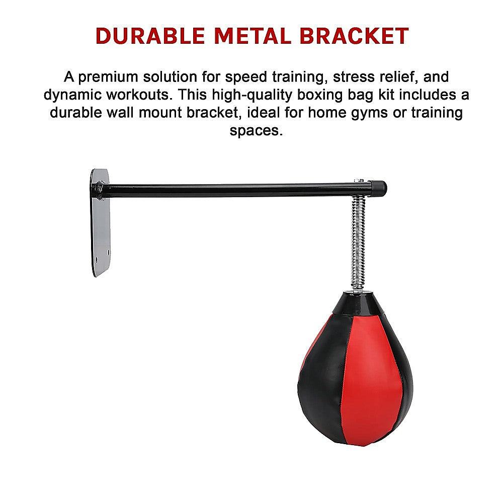 Wall Hanging Boxing Punching Bag Speed Training Stress Relief Kit with Wall Mount Bracket V63-916201