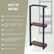 Stylish Bathroom Towel Storage Rack with Wooden Shelves V63-916231