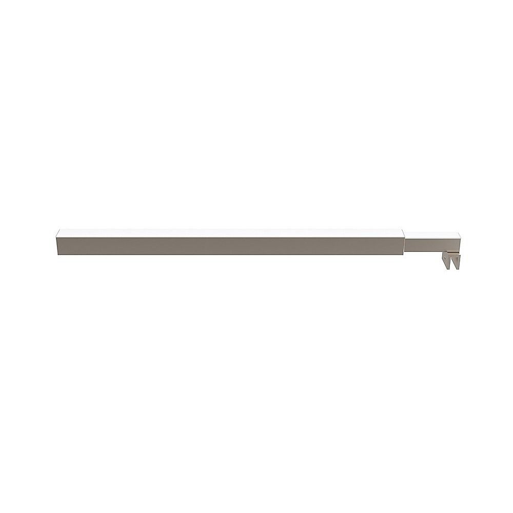 70cm Reeded Glass Shower Screen with Nickel F-Brackets and Square Pole V63-916631