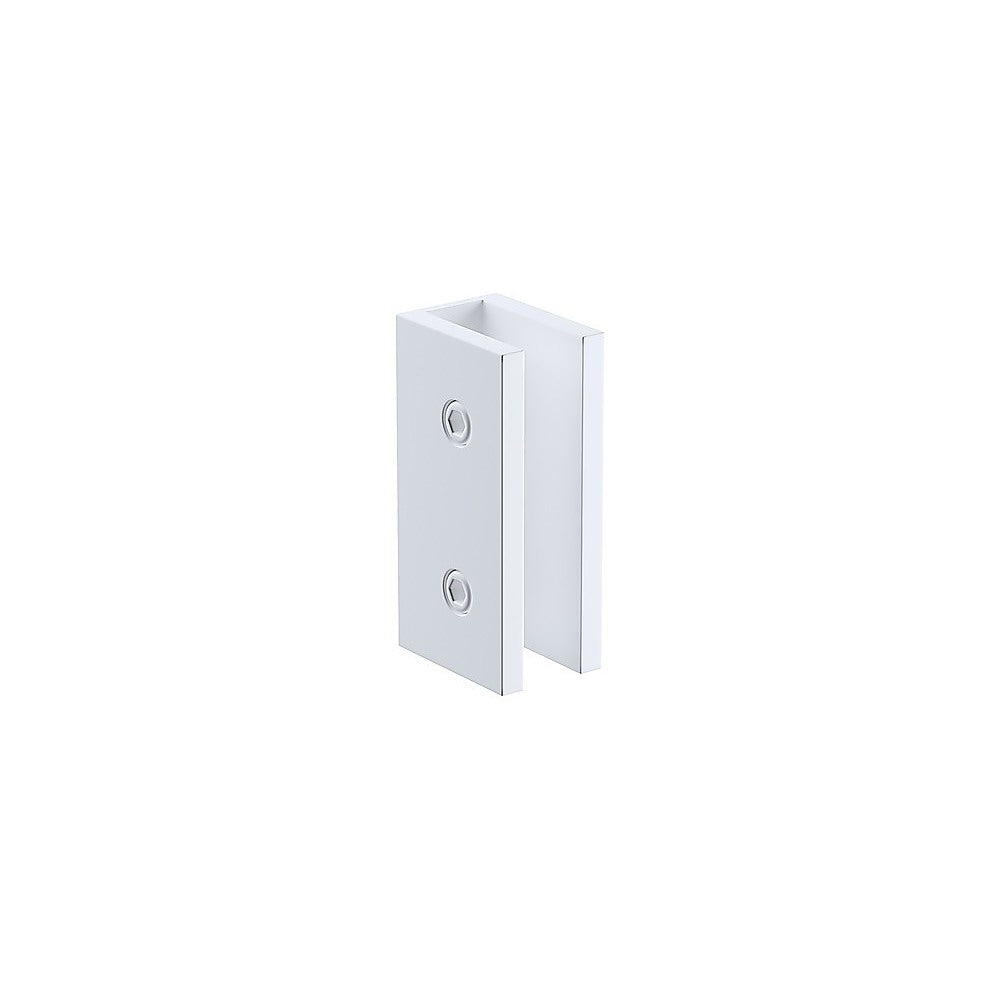 90cm Reeded Glass Shower Screen with White U-Brackets V63-917451