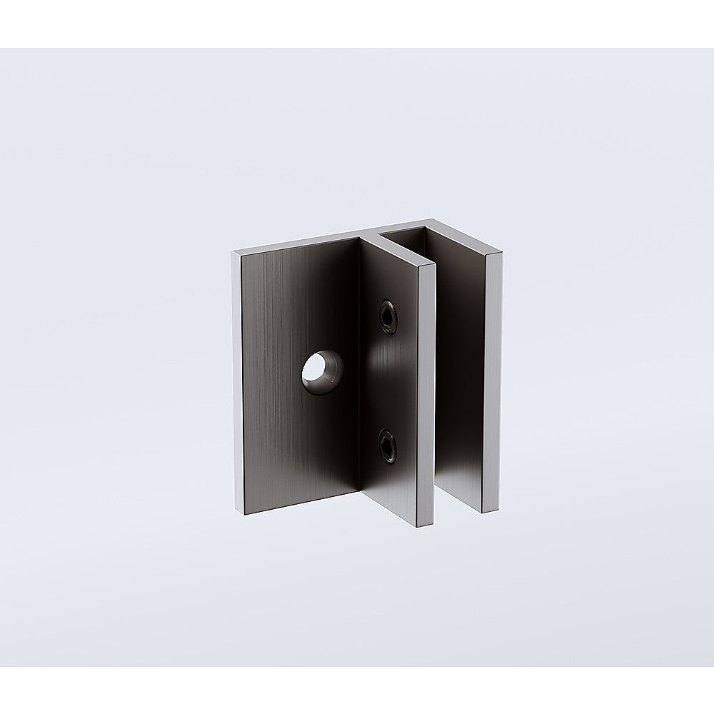 90cm Reeded Glass Shower Screen with Gunmetal F-Brackets V63-917651