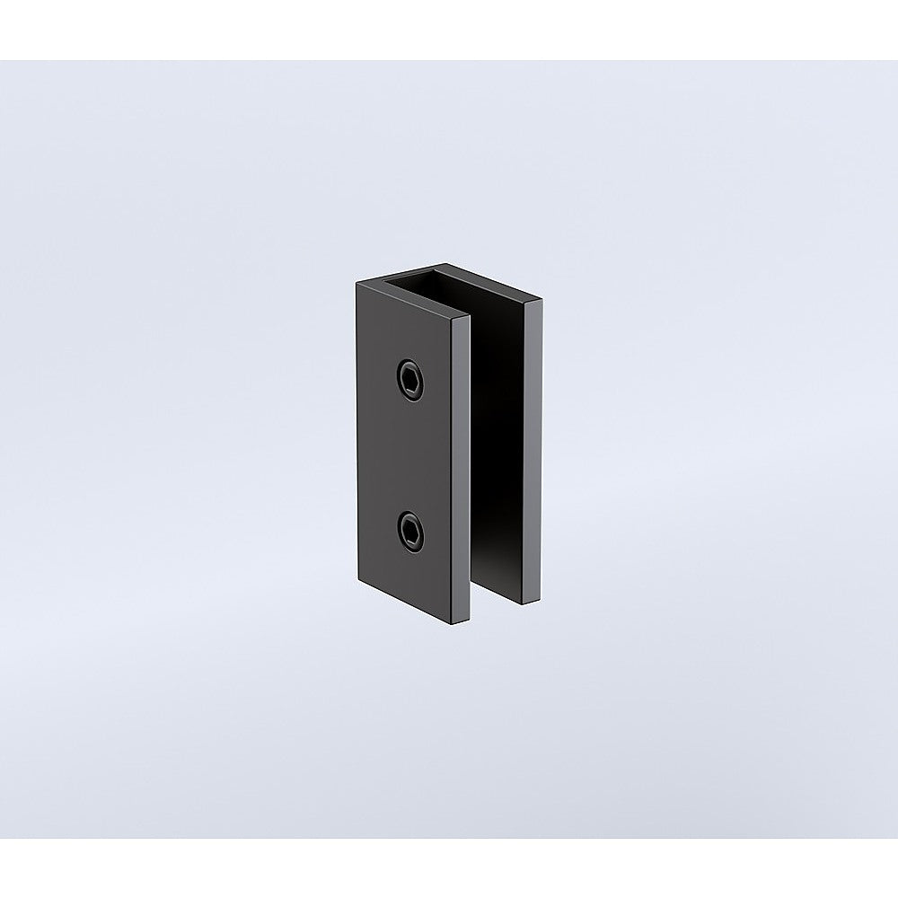 110cm Reeded Glass Shower Screen with Black U-Brackets and Floor U-Bracket V63-918261