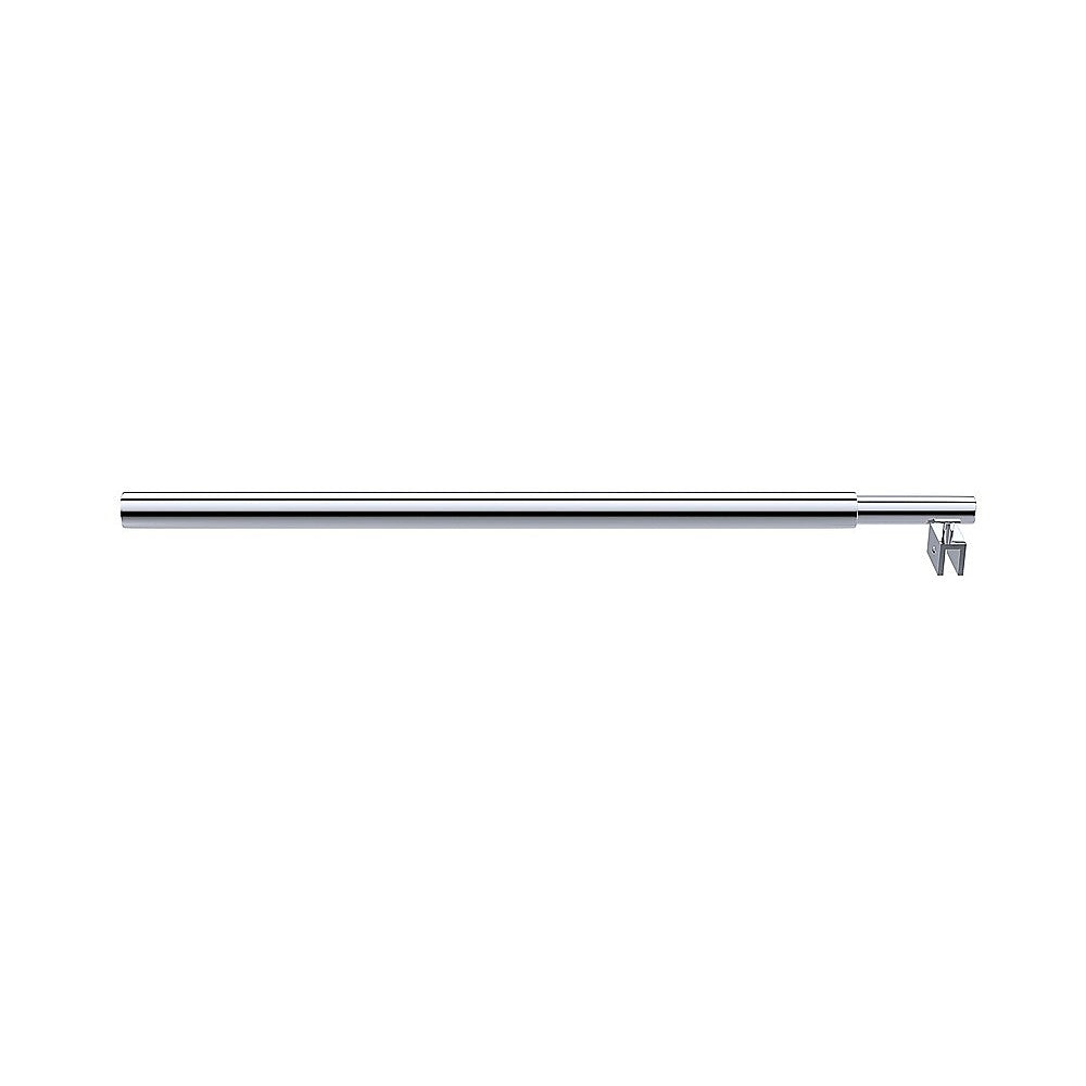 120cm Reeded Glass Shower Screen with Chrome F-Brackets and Round Pole V63-918721