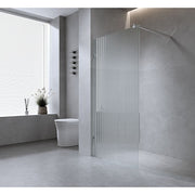 120cm Reeded Glass Shower Screen with Gold F-Brackets and Floor F-Bracket