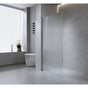 70cm Reeded Glass Shower Screen with Black Wall Channel V63-919161
