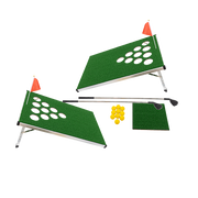 Golf Cornhole Game With Chipping Mats, Golf Balls, Putters V63-920611