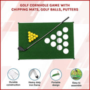 Golf Cornhole Game With Chipping Mats, Golf Balls, Putters V63-920611