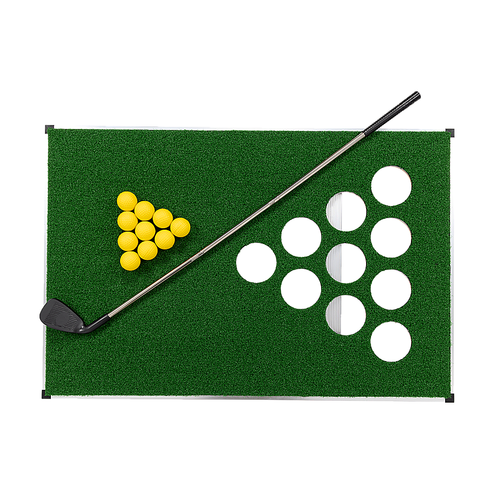 Golf Cornhole Game With Chipping Mats, Golf Balls, Putters V63-920611