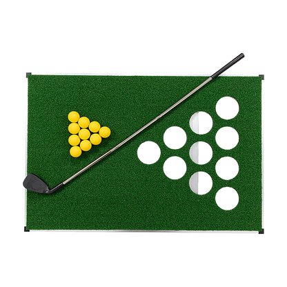 Golf Cornhole Game With Chipping Mats, Golf Balls, Putters V63-920611