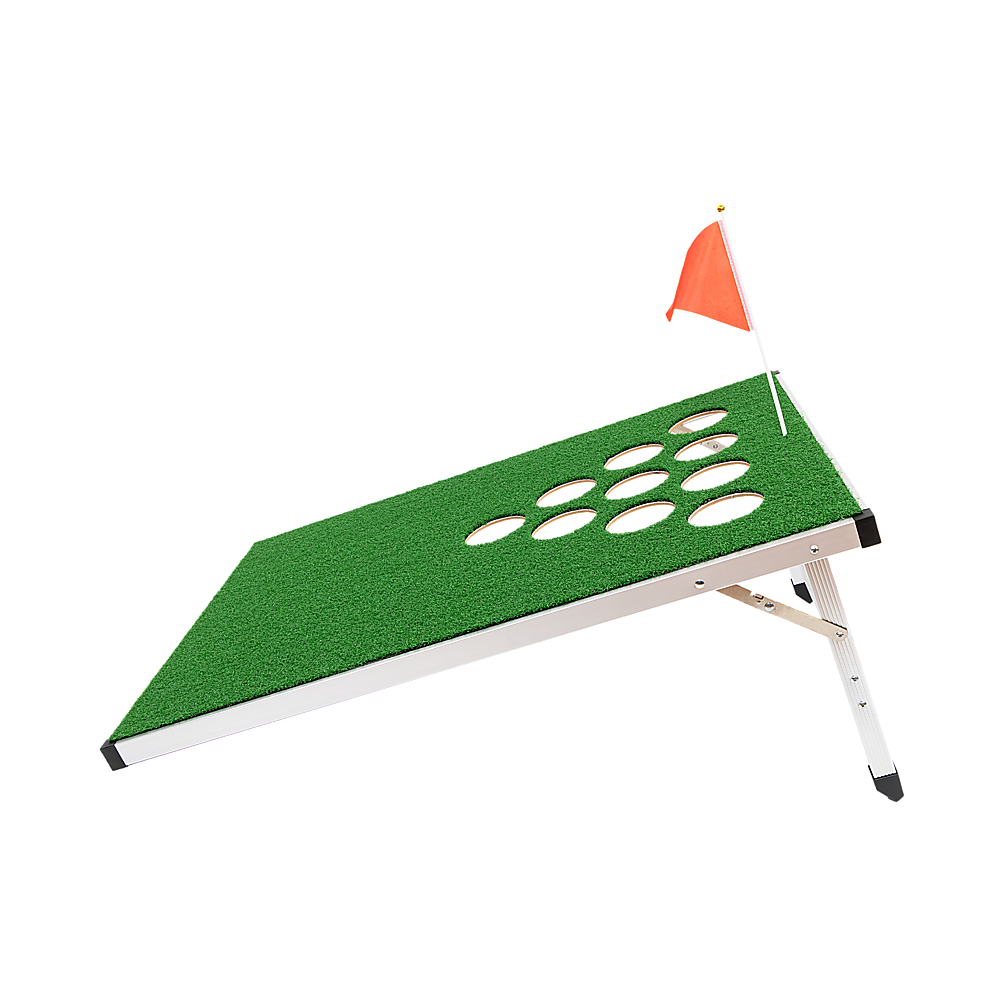 Golf Cornhole Game With Chipping Mats, Golf Balls, Putters V63-920611
