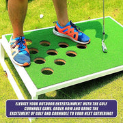 Golf Cornhole Game With Chipping Mats, Golf Balls, Putters V63-920611
