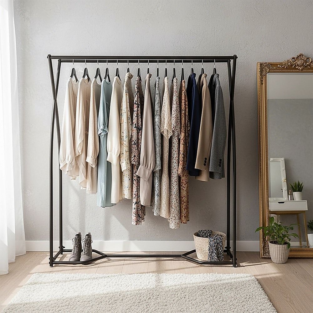 Commercial Clothing Garment Rack Retail Shop in Black