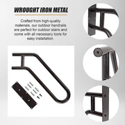 Metal Handrail For Outdoor Indoor Steps Stair Railing Safety Support Rail V63-920651