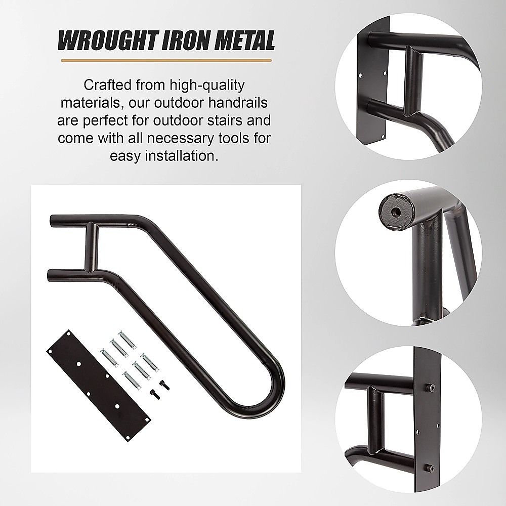Metal Handrail For Outdoor Indoor Steps Stair Railing Safety Support Rail V63-920651