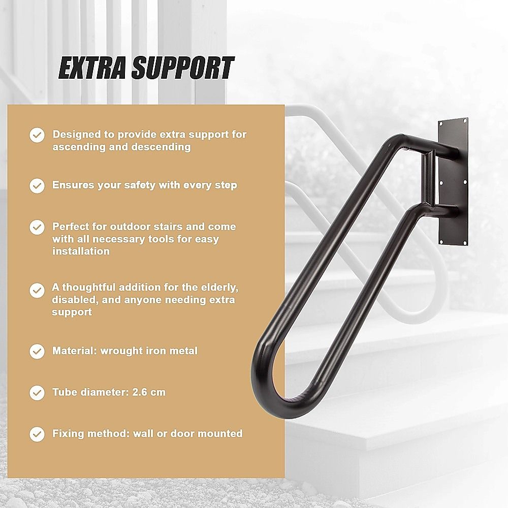 Metal Handrail For Outdoor Indoor Steps Stair Railing Safety Support Rail V63-920651