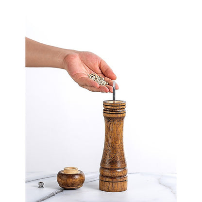 8" Wooden Salt and Pepper Grinder Adjustable Manual Wood Ceramic Core V63-920681