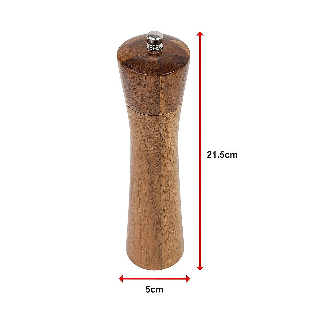 8" Wooden Salt and Pepper Grinder Adjustable Manual Wood Ceramic Core V63-920681