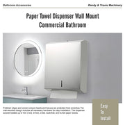Paper Towel Dispenser Wall Mount Commercial Bathroom V63-920701