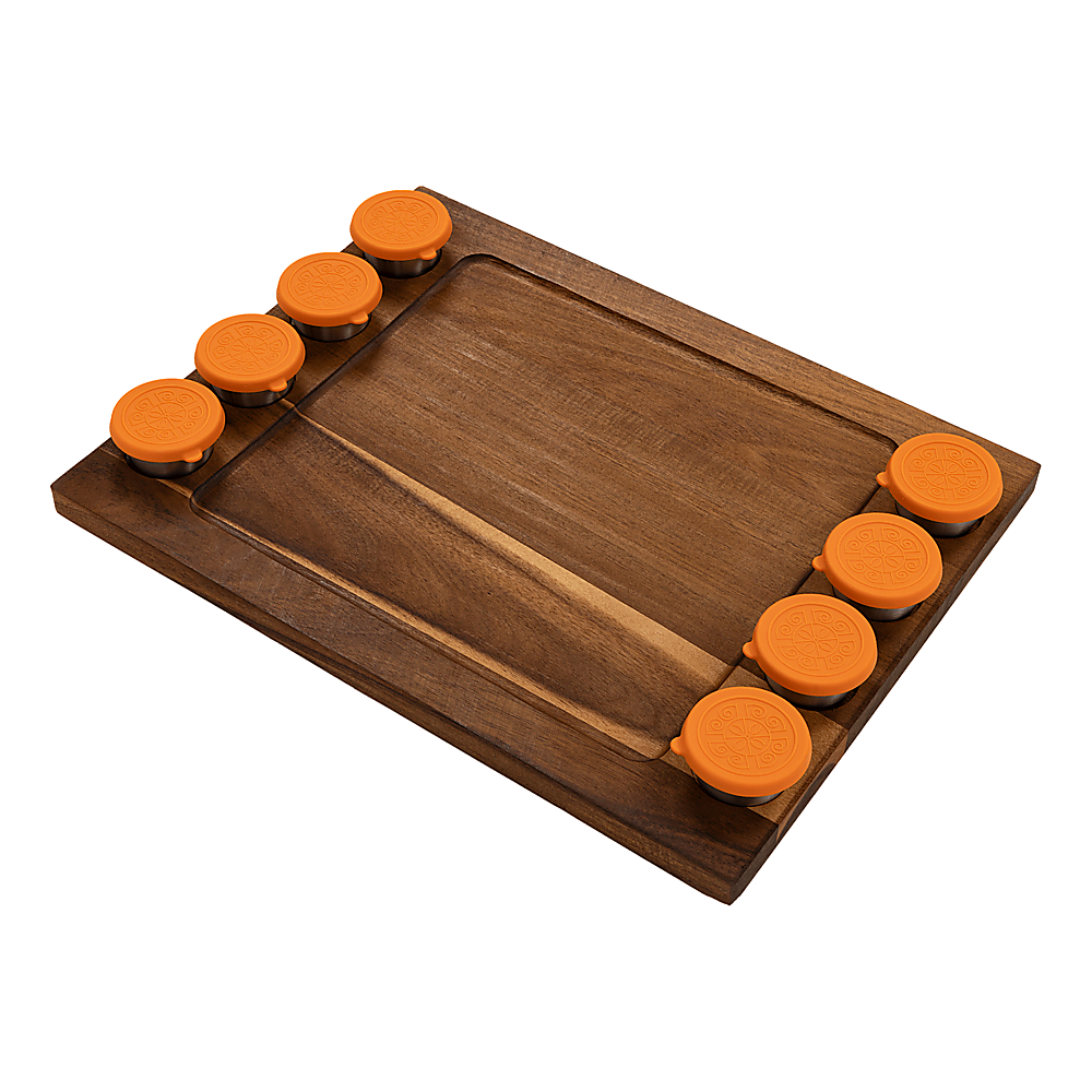 Serving Tray Double Sided Charcuterie Board 8 Sauce Cups Gift V63-920711