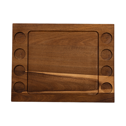 Serving Tray Double Sided Charcuterie Board 8 Sauce Cups Gift V63-920711
