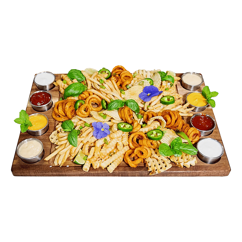 Serving Tray Double Sided Charcuterie Board 8 Sauce Cups Gift V63-920711