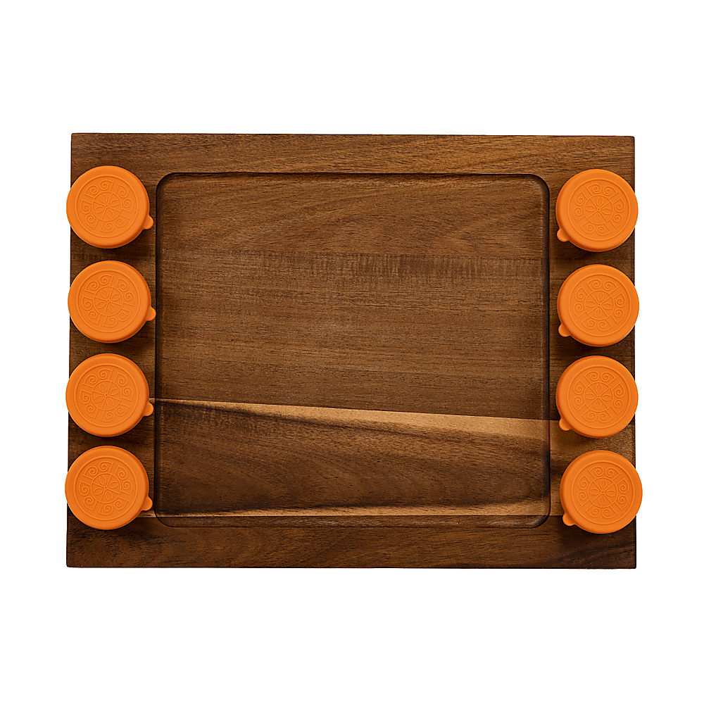 Serving Tray Double Sided Charcuterie Board 8 Sauce Cups Gift V63-920711