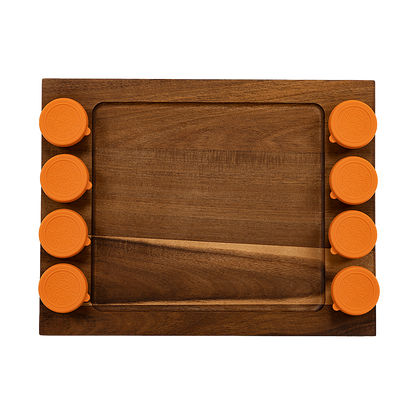 Serving Tray Double Sided Charcuterie Board 8 Sauce Cups Gift V63-920711
