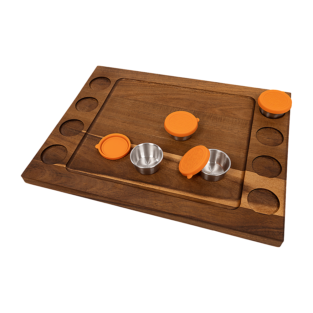 Serving Tray Double Sided Charcuterie Board 8 Sauce Cups Gift V63-920711