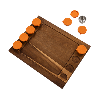 Serving Tray Double Sided Charcuterie Board 8 Sauce Cups Gift V63-920711