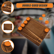 Serving Tray Double Sided Charcuterie Board 8 Sauce Cups Gift V63-920711